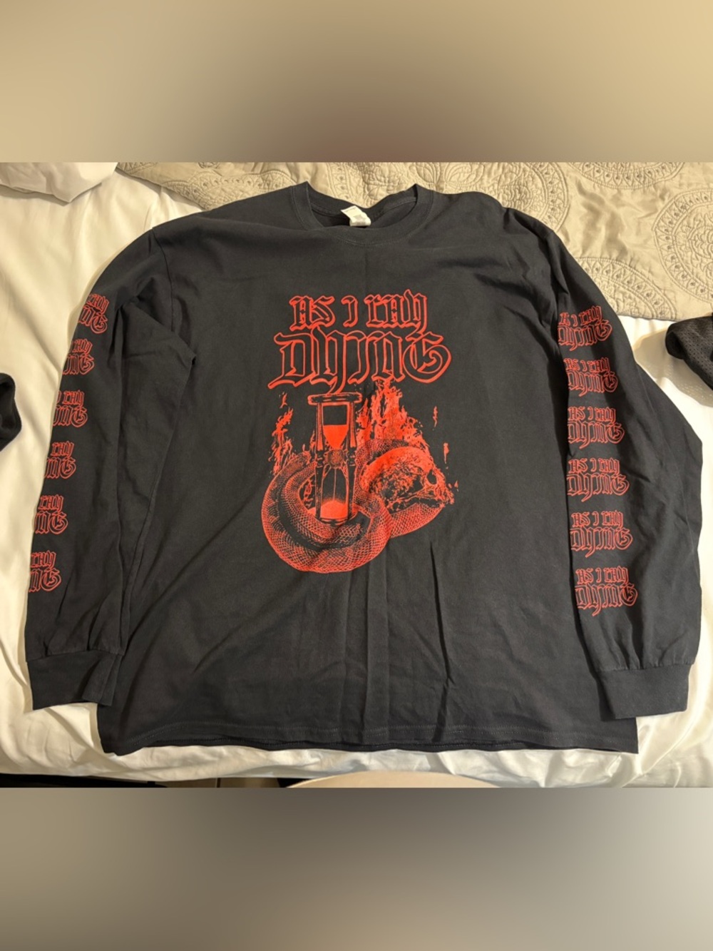 As I Lay Dying Long Sleeve Men’s XL Shirt Serpent Skull Design